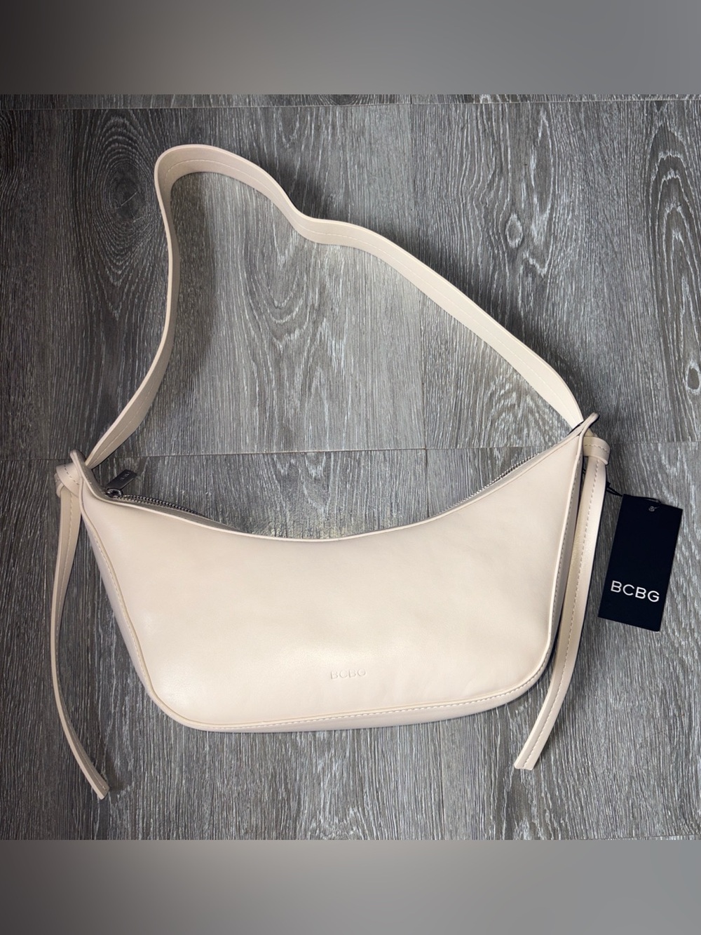 NWT BCBG Soft Cream Leather Shoulder Bag